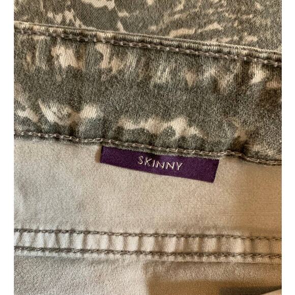 NYDJ Plus Size 22W Gray Animal Printed Stretch Denim High Waist Skinny Jeans - Picture 5 of 9